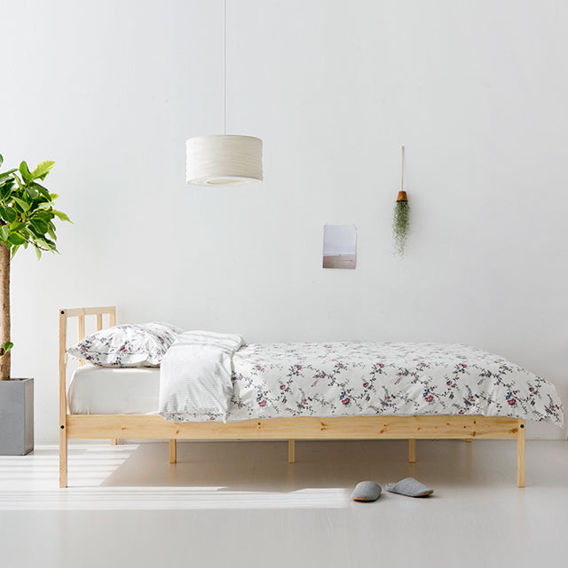 【Market B】FRUGA Wood modern bed -クイーン-
