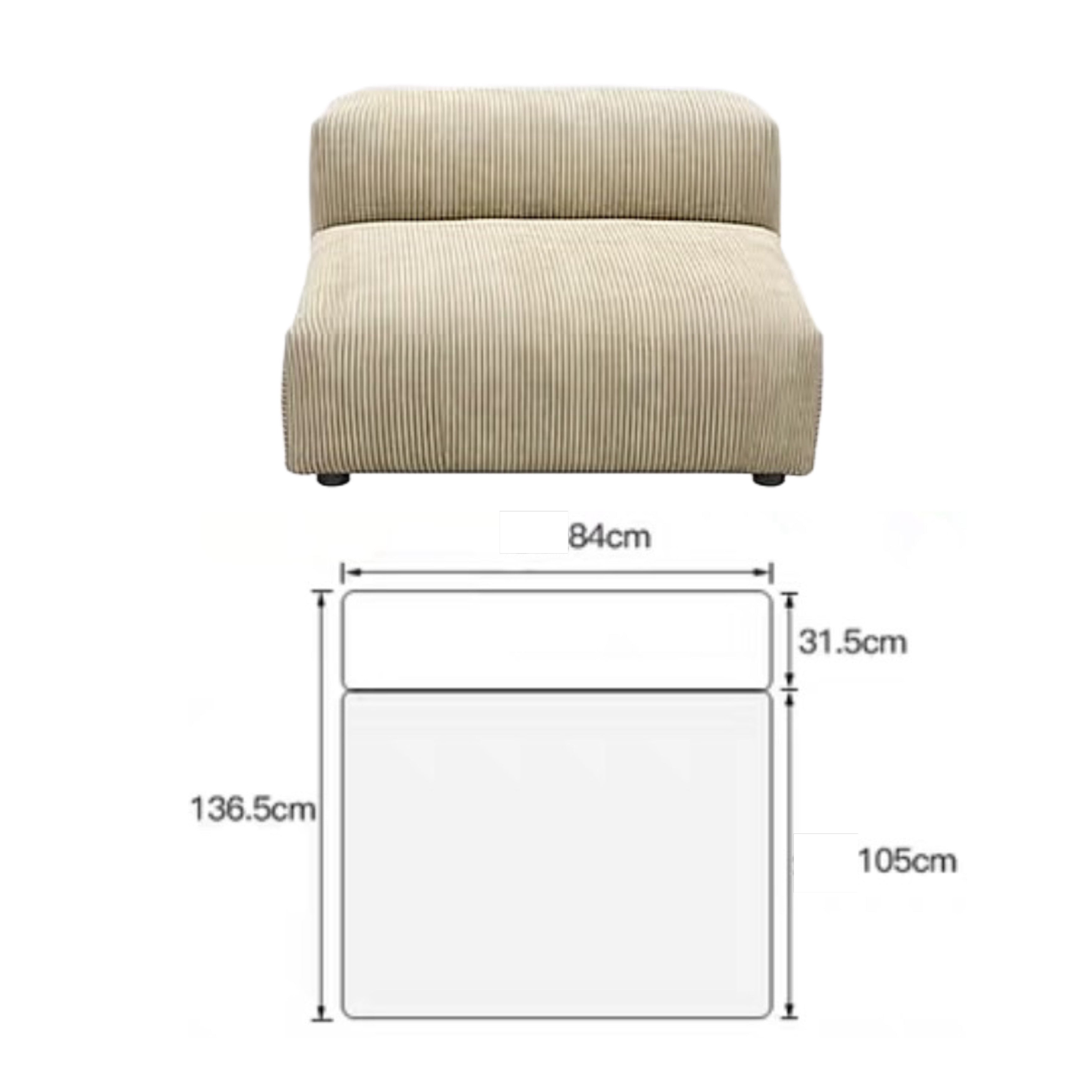 Corduroy modular sofa