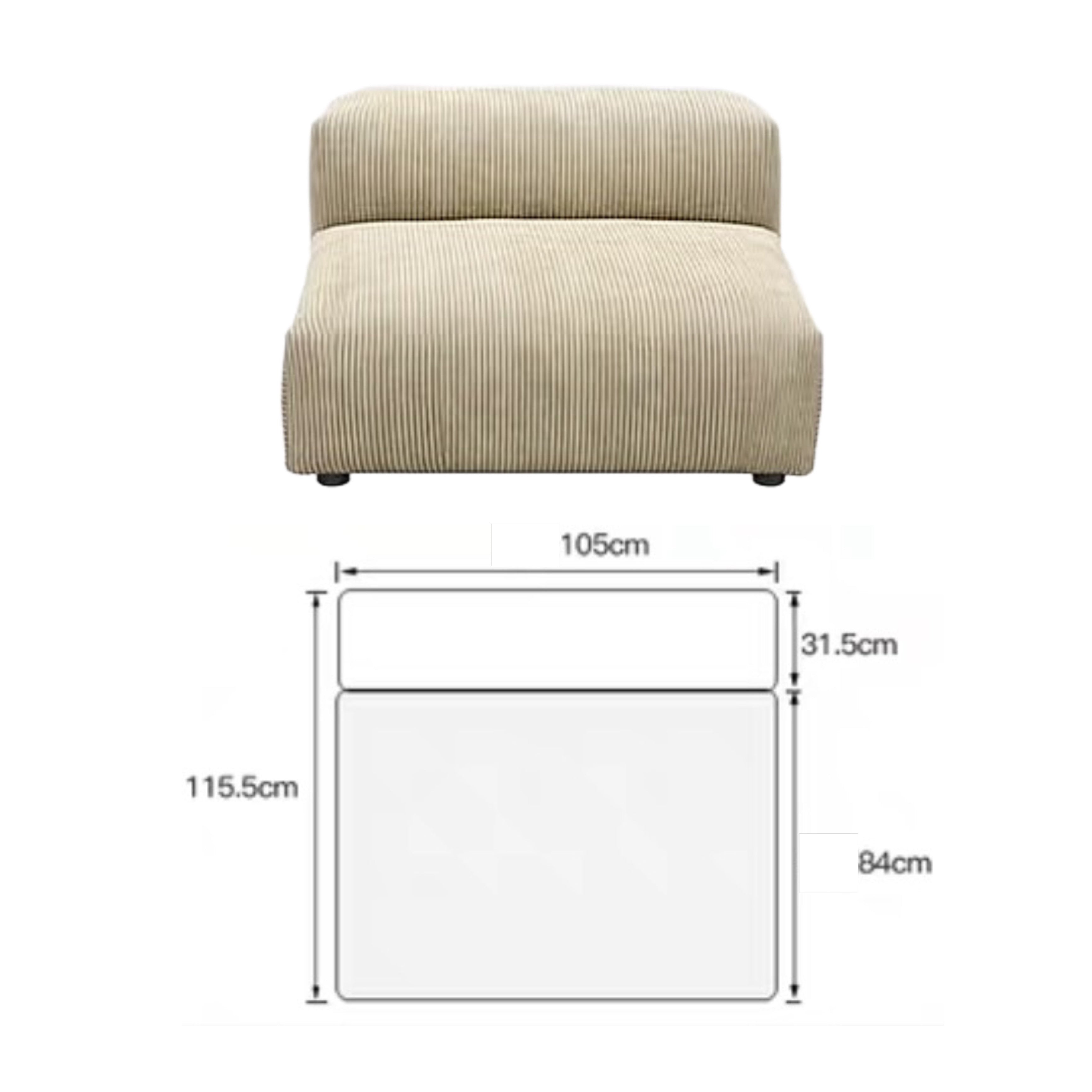 Corduroy modular sofa