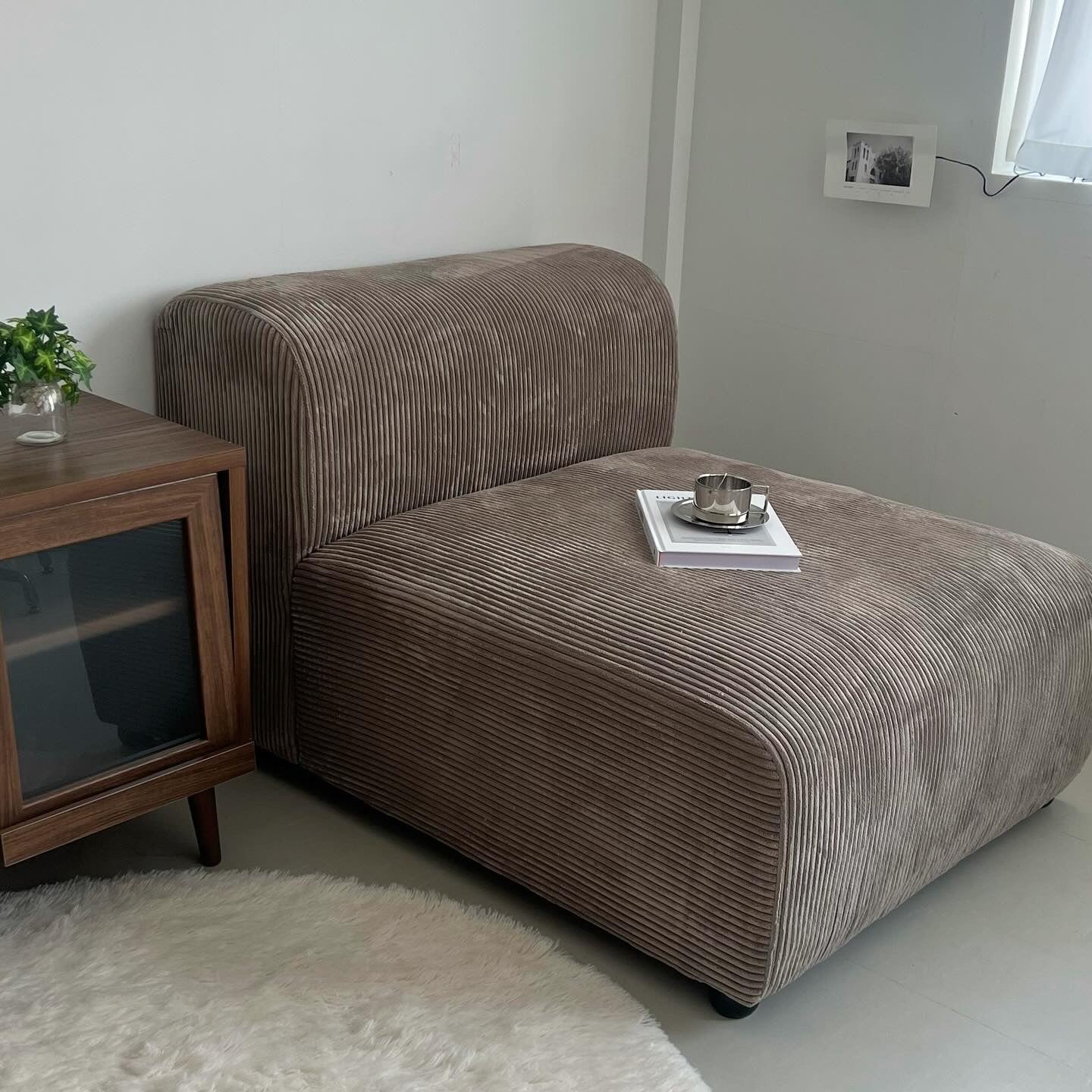 Corduroy modular sofa