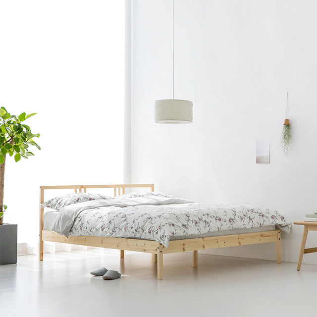 【Market B】FRUGA Wood modern bed -クイーン-