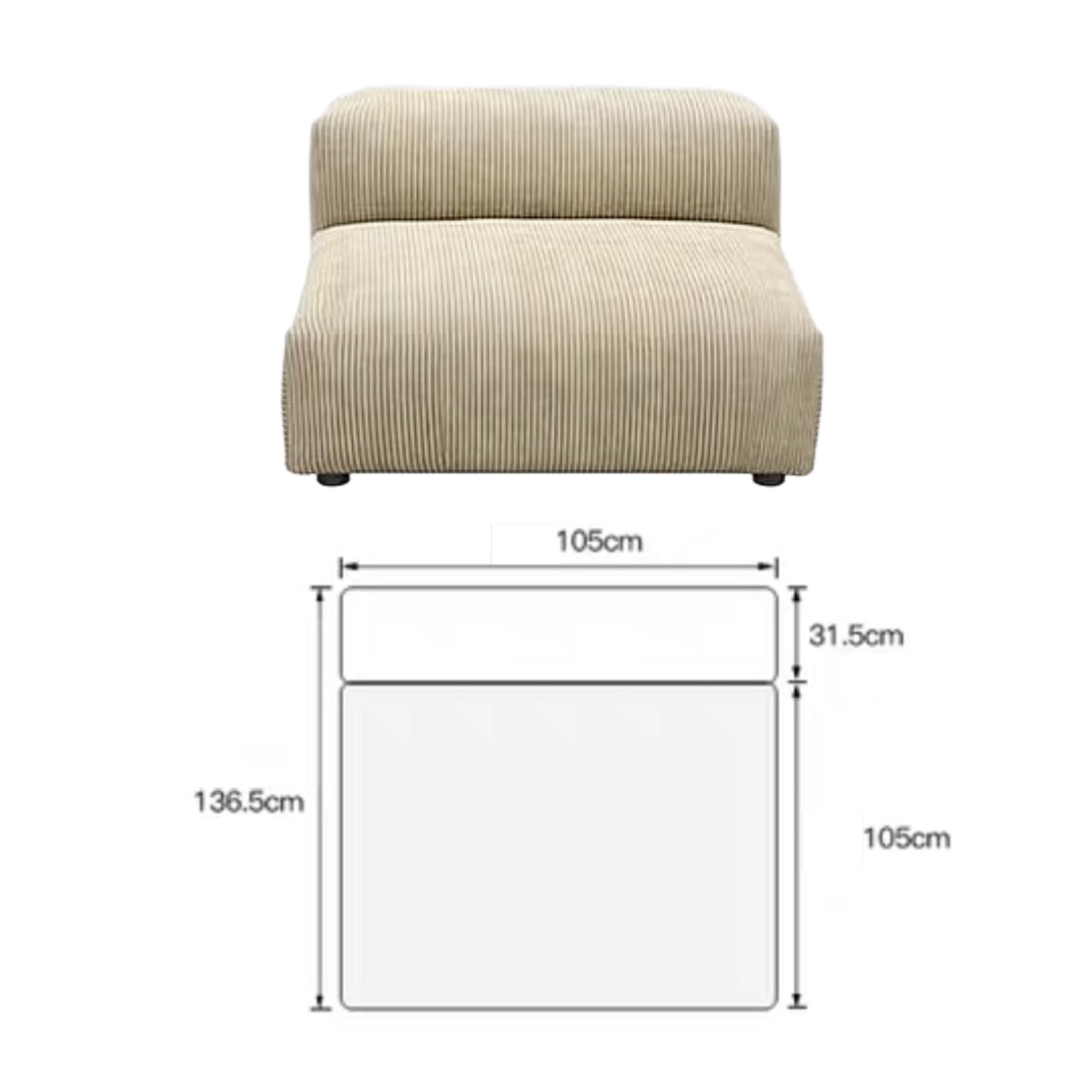 Corduroy modular sofa