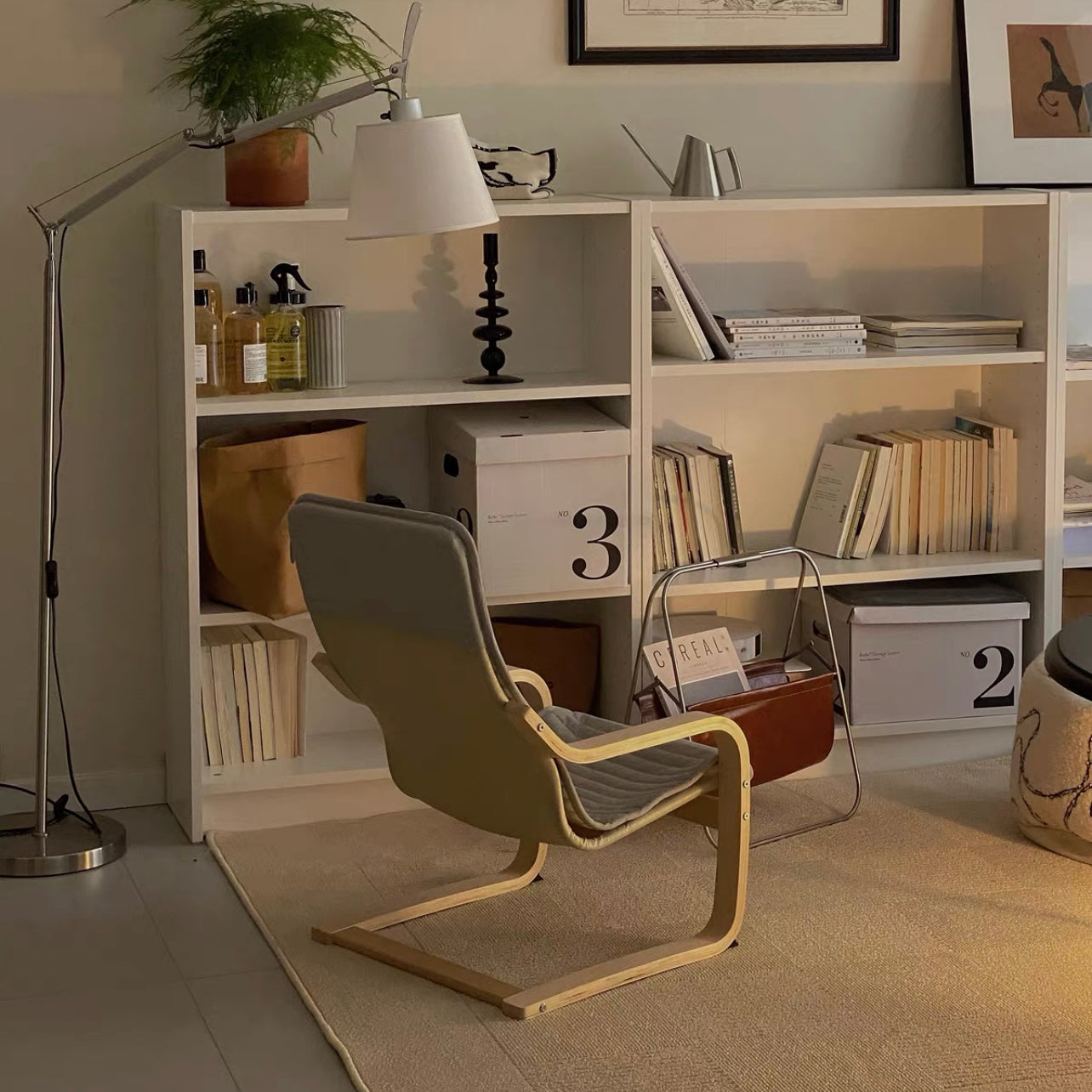 Leather book basket