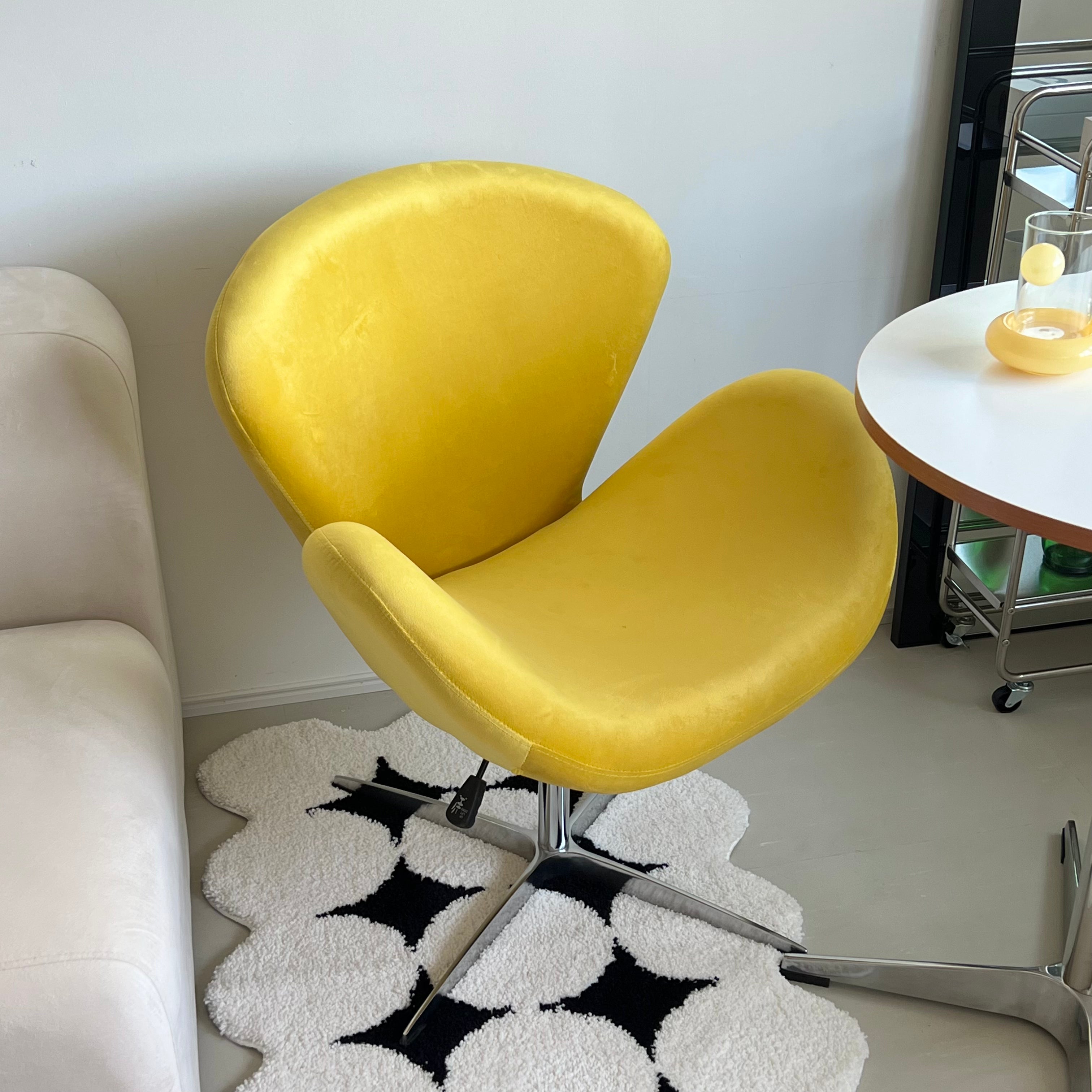 【即納】C47 White round chair