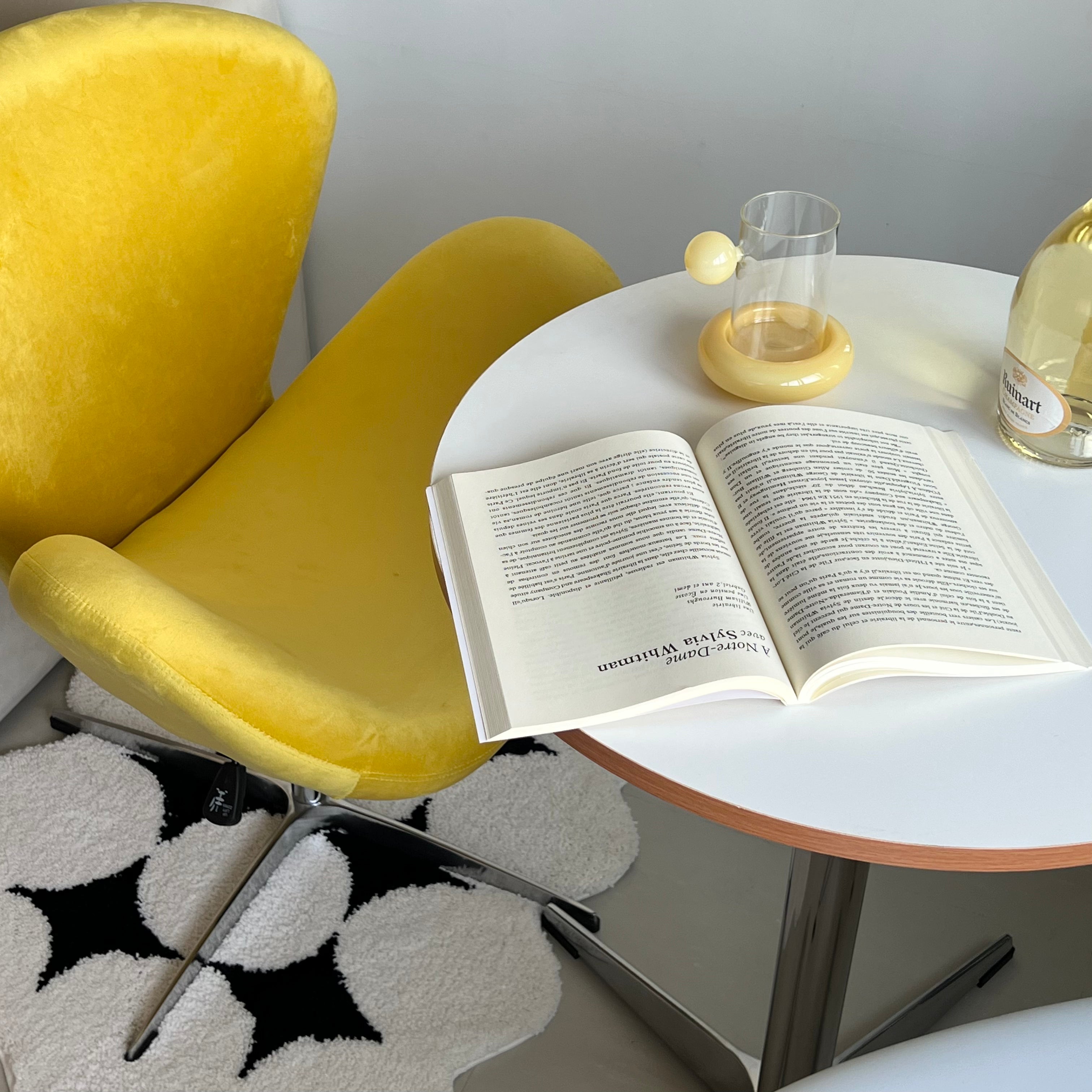 【即納】C47 White round chair