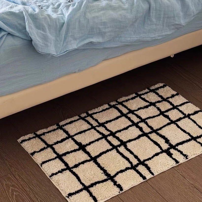 Black check Rug