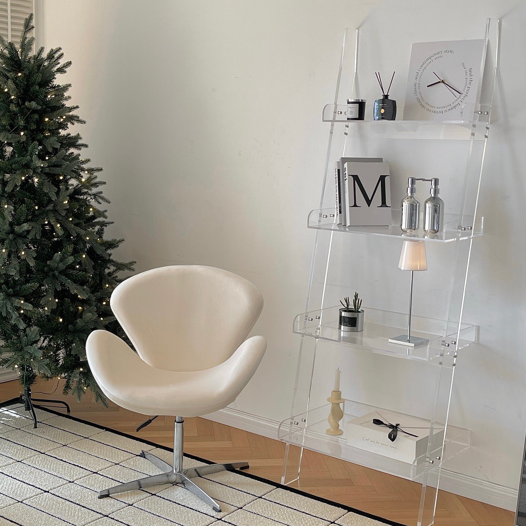 【即納】C47 White round chair