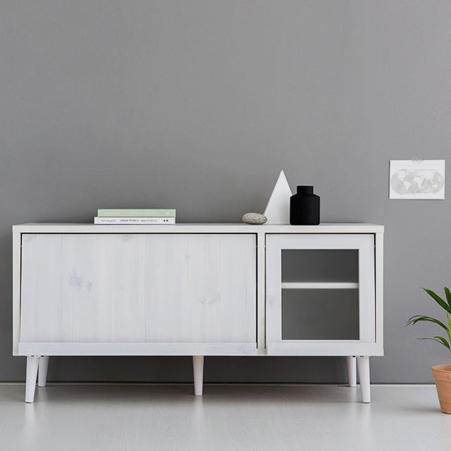 【Market B】 FILMON Wood glas TV rack