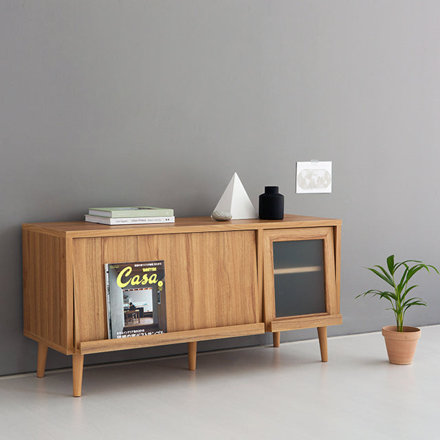 【Market B】 FILMON Wood glas TV rack