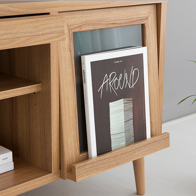 【Market B】 FILMON Wood glas TV rack