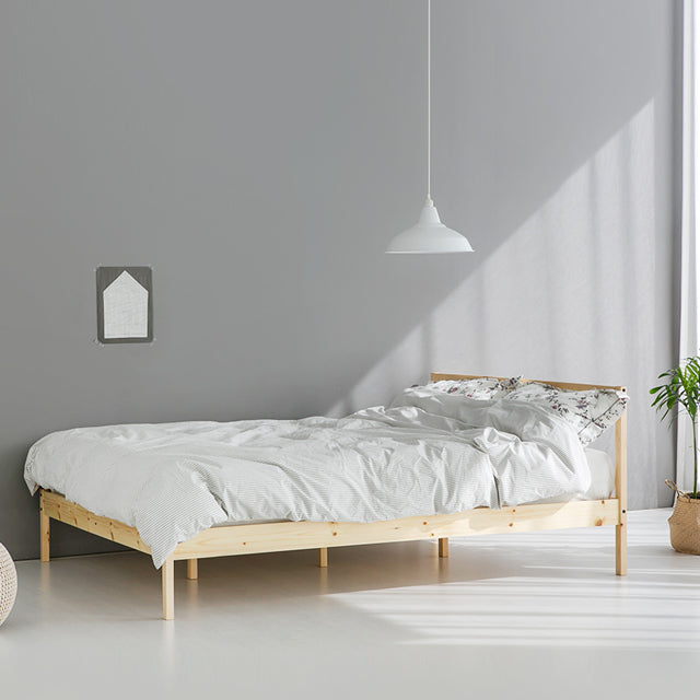 【Market B】FRUGA Wood modern bed -クイーン-