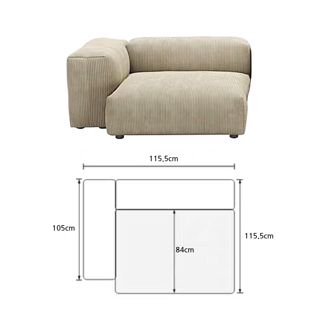 Corduroy modular sofa