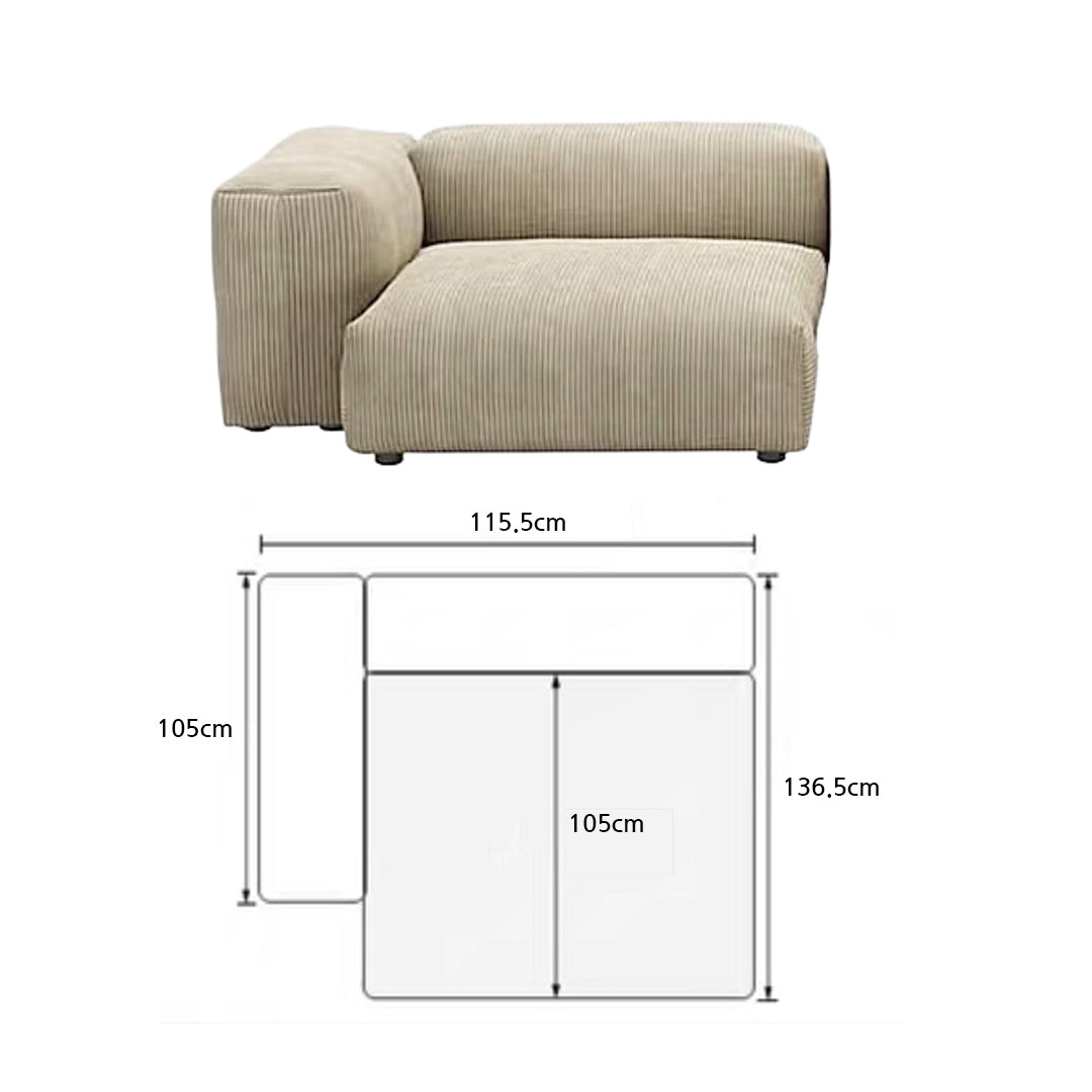 Corduroy modular sofa
