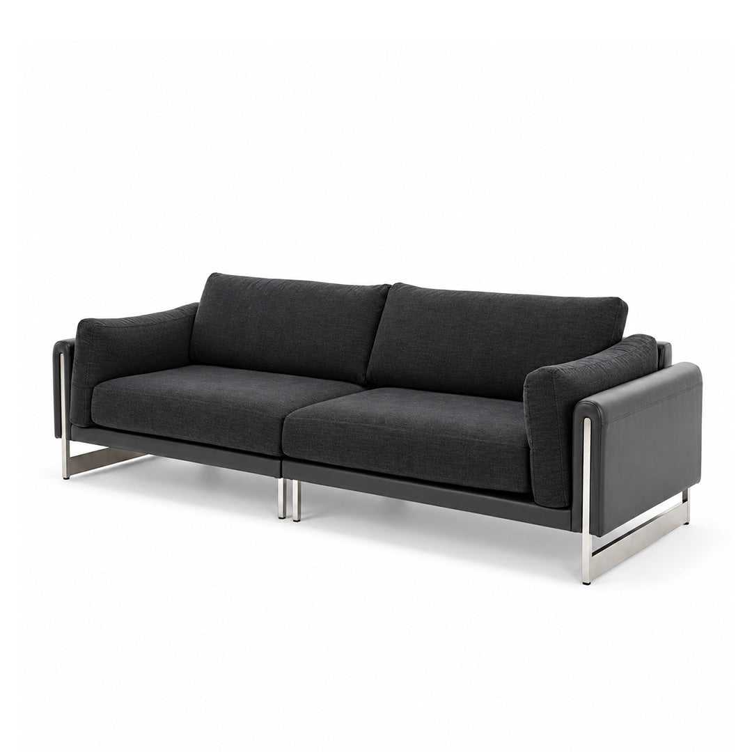 Side leather sofa