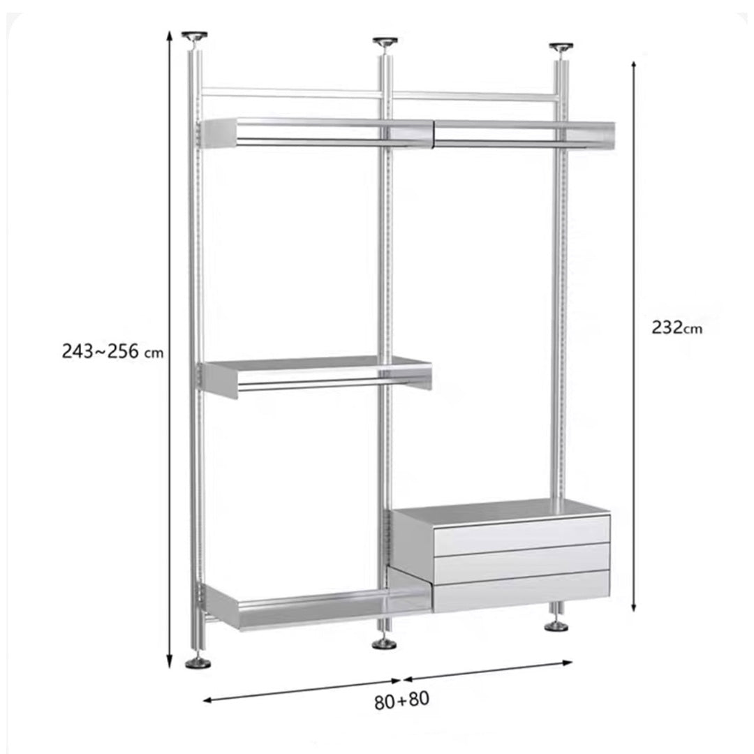 【STAINLESS】System shelf set -スタンドタイプ-