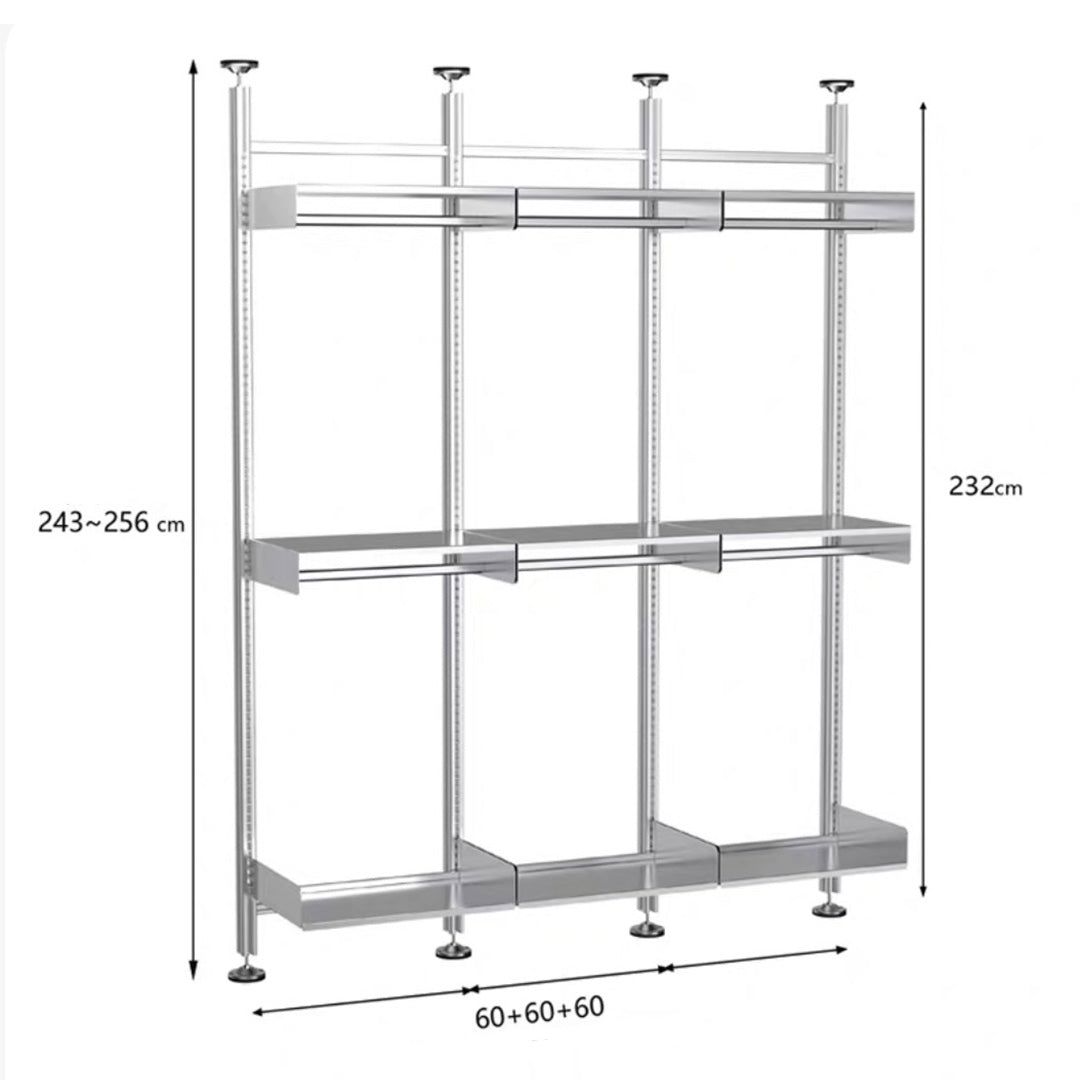 【STAINLESS】System shelf set -スタンドタイプ-