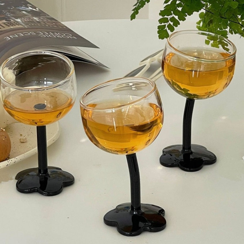 Black flower stand glass