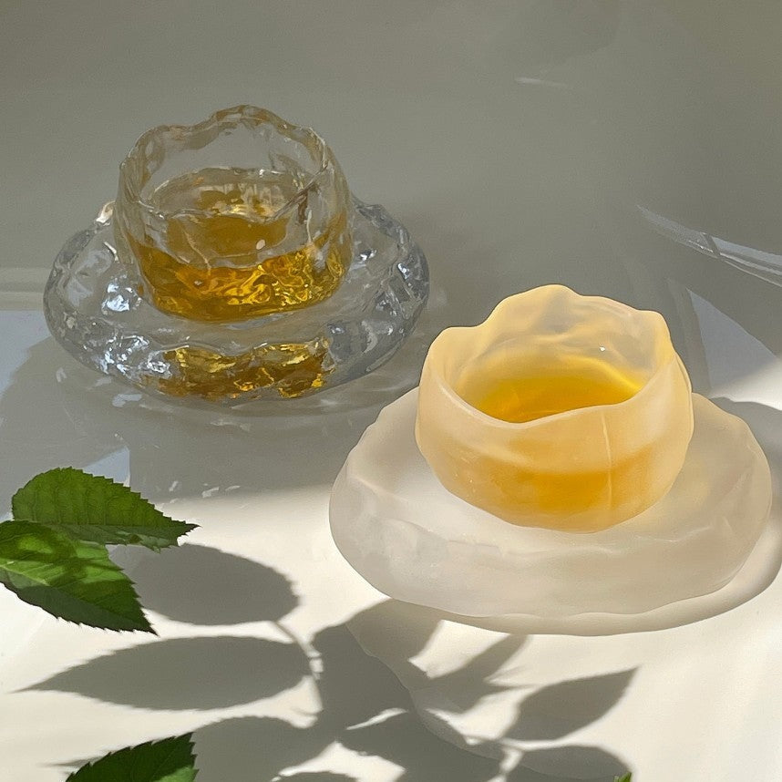 Lake glass saucer set