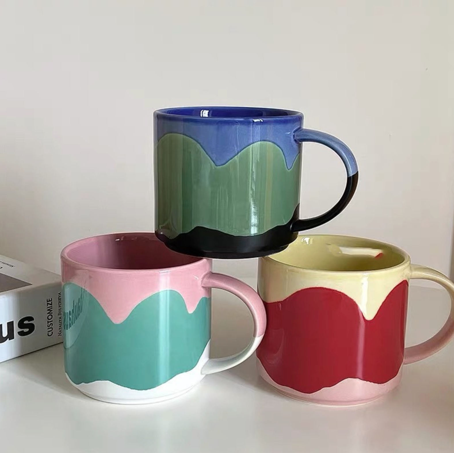 Wave paint mug