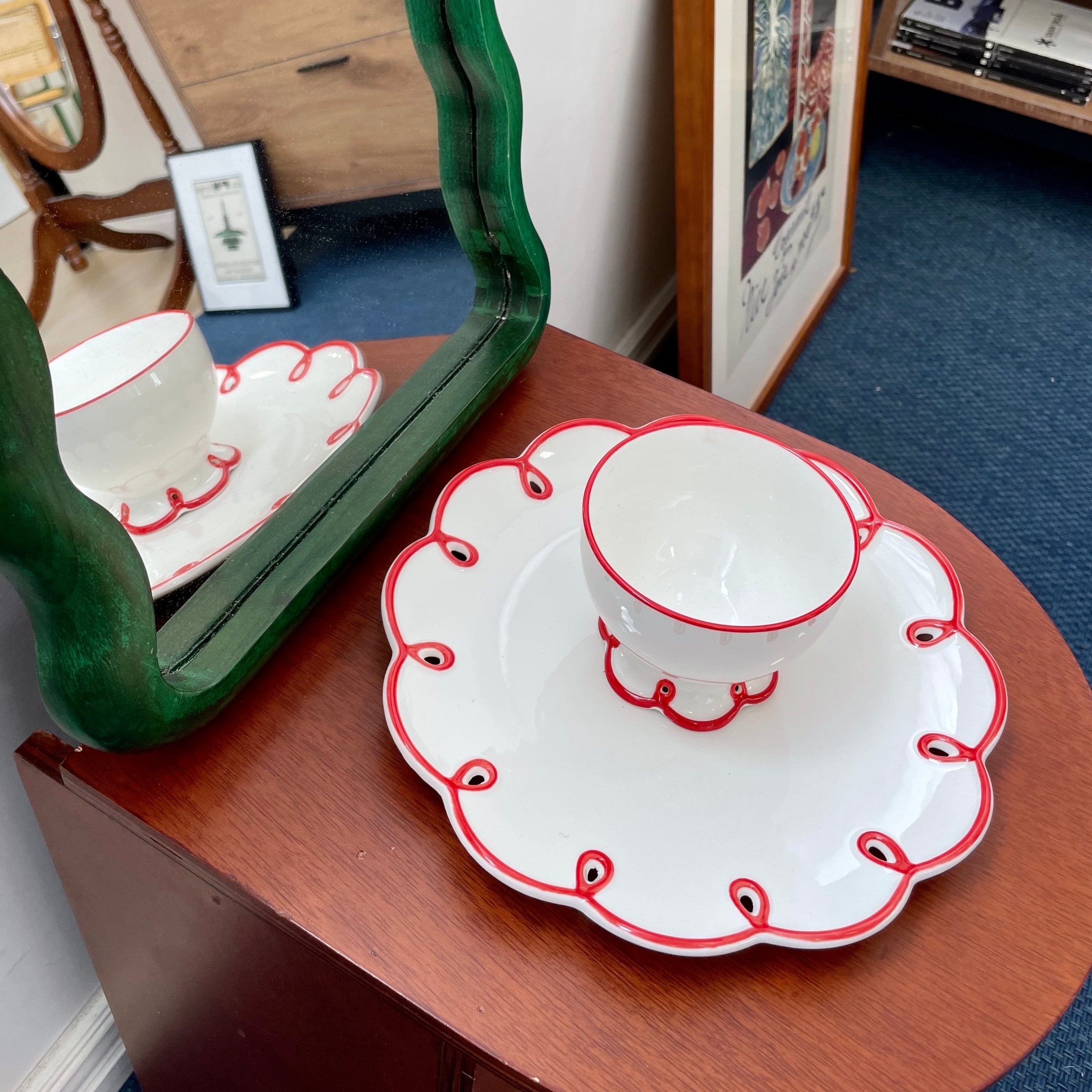 Red ribbon plate・cup