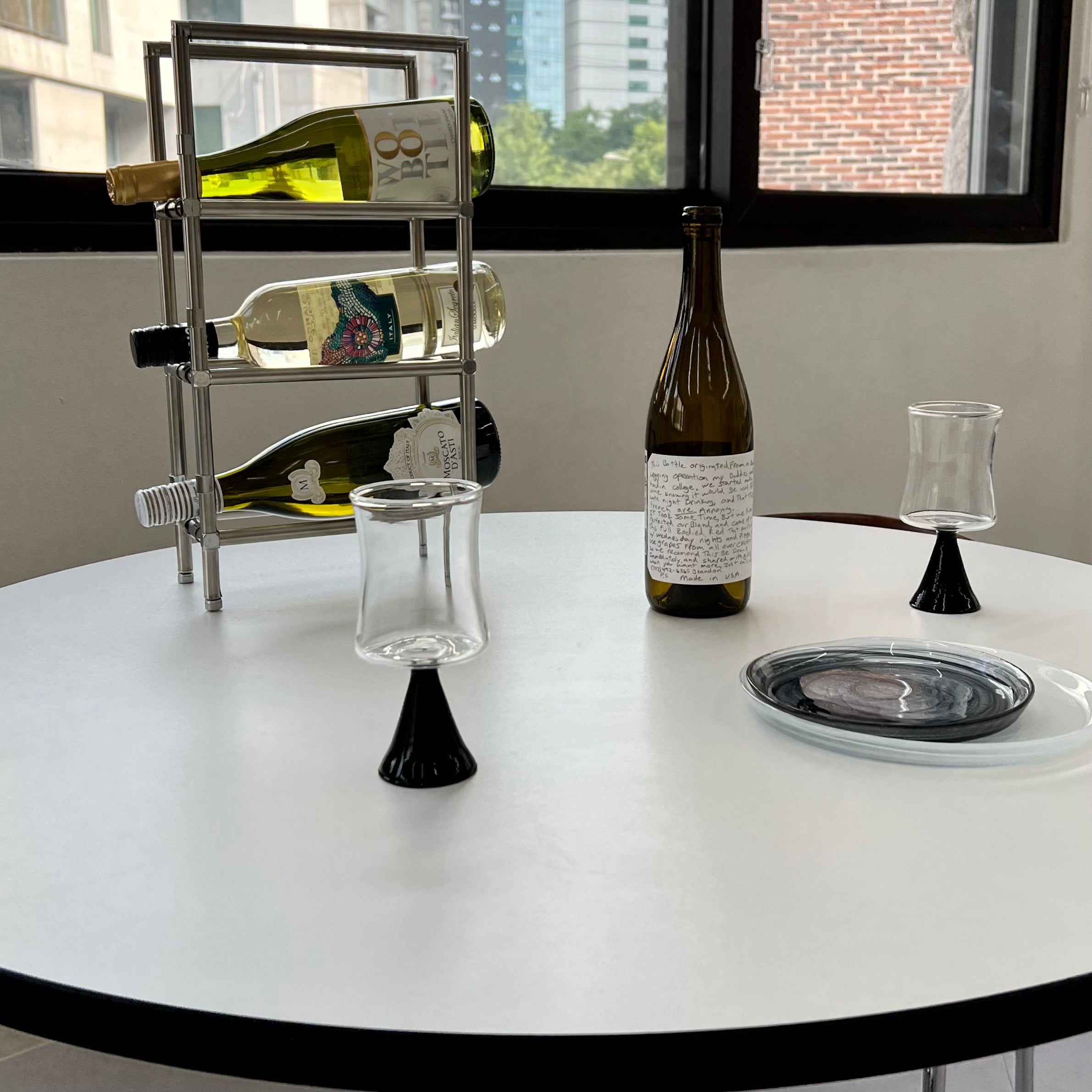 Black triangle glass