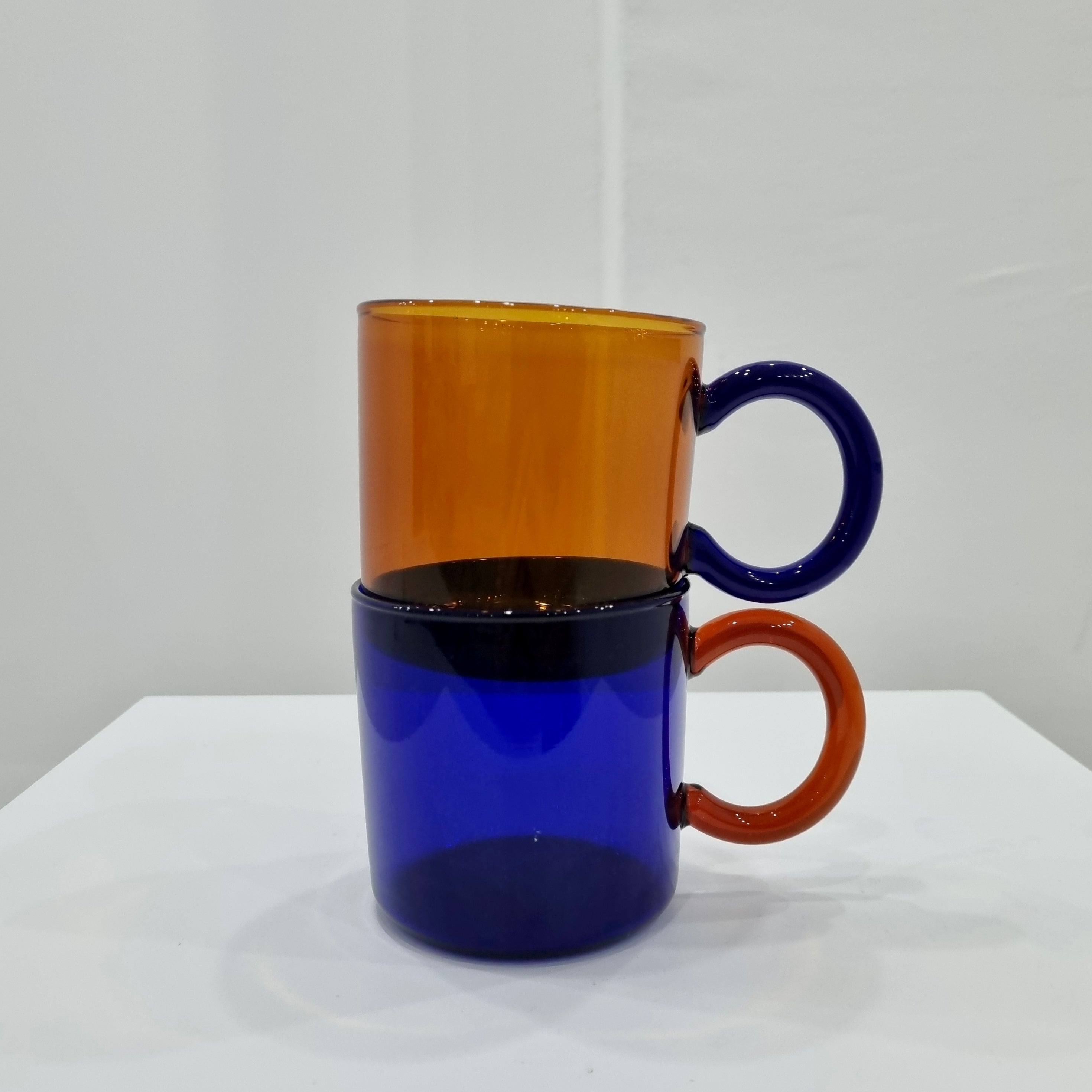 Bicolor clear mug cup