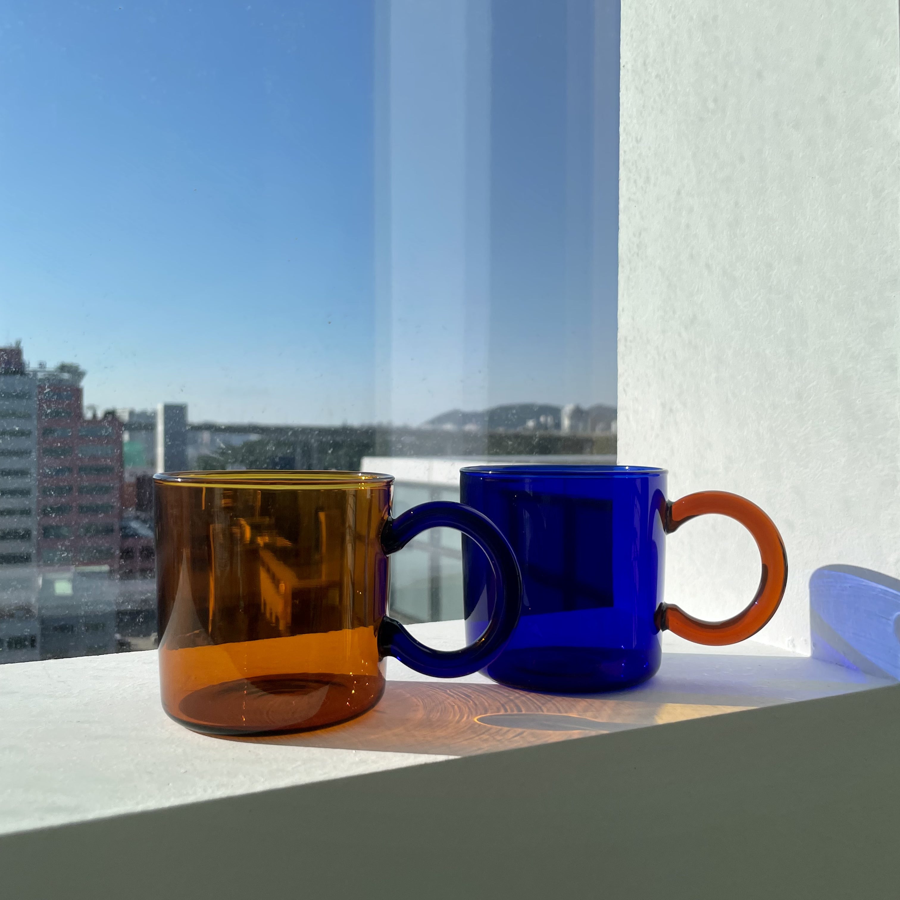 Bicolor clear mug cup