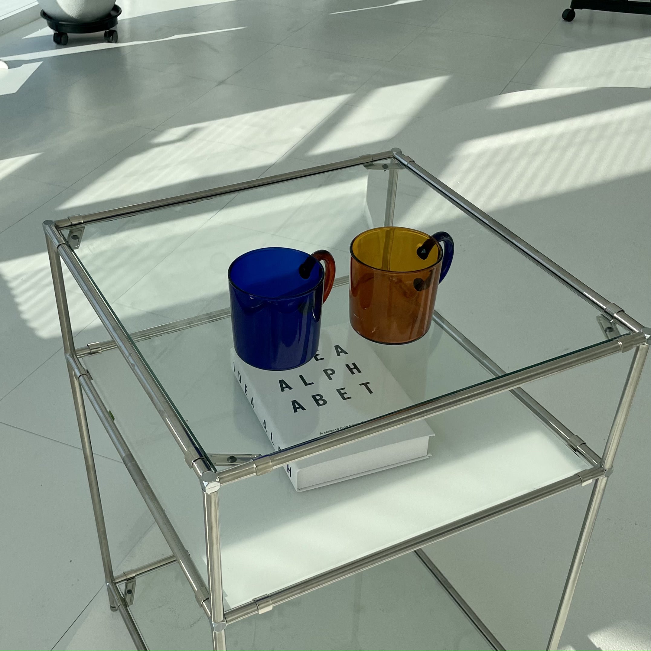 Bicolor clear mug cup