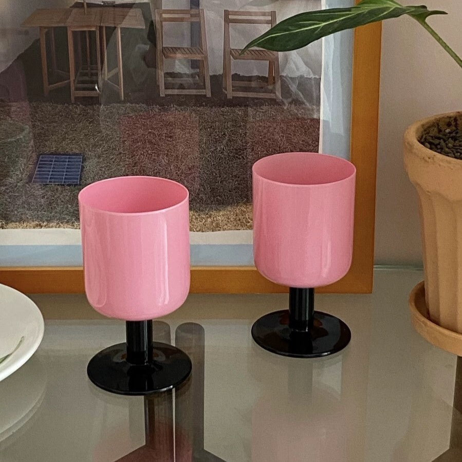 Bicolor pink glass