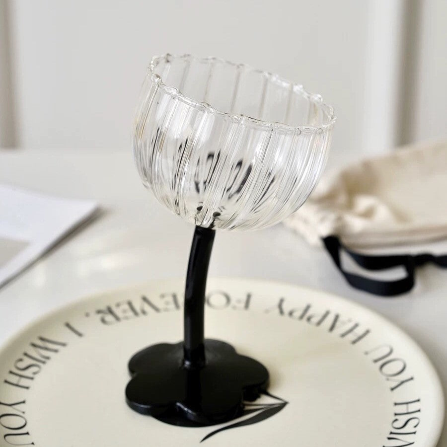 Flower stripe stand glass
