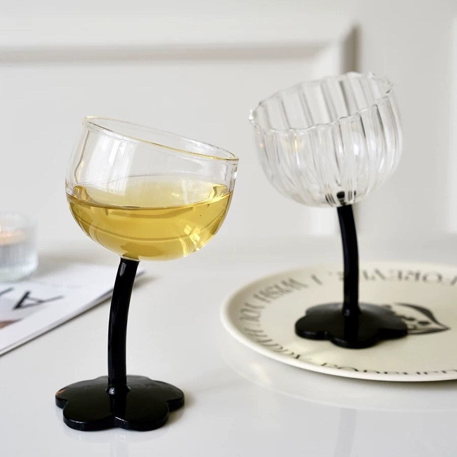 Flower stripe stand glass