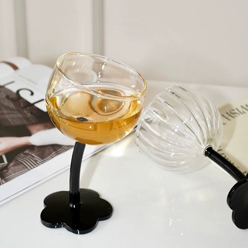 Black flower stand glass