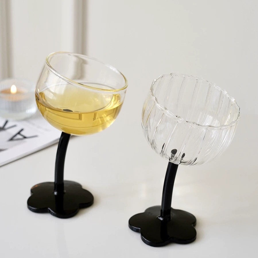 Flower stripe stand glass