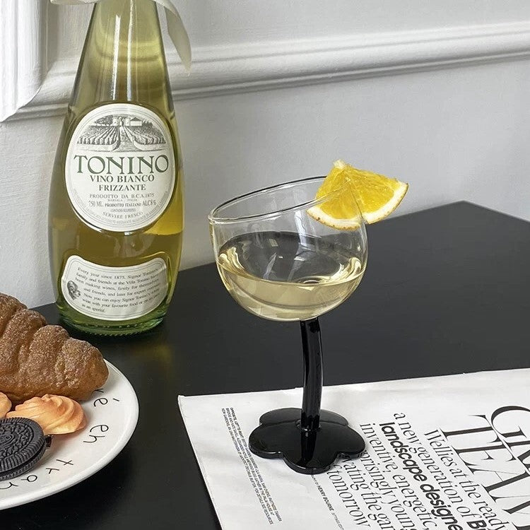 Black flower stand glass