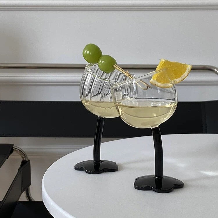 Flower stripe stand glass