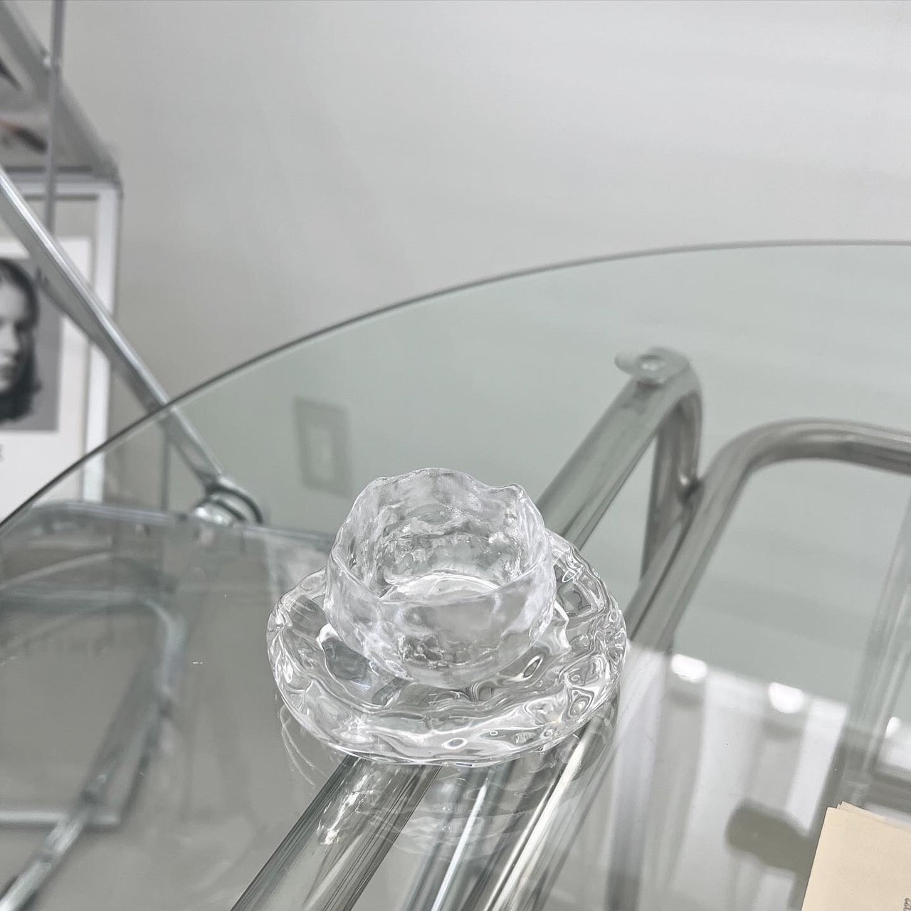 Lake glass saucer set