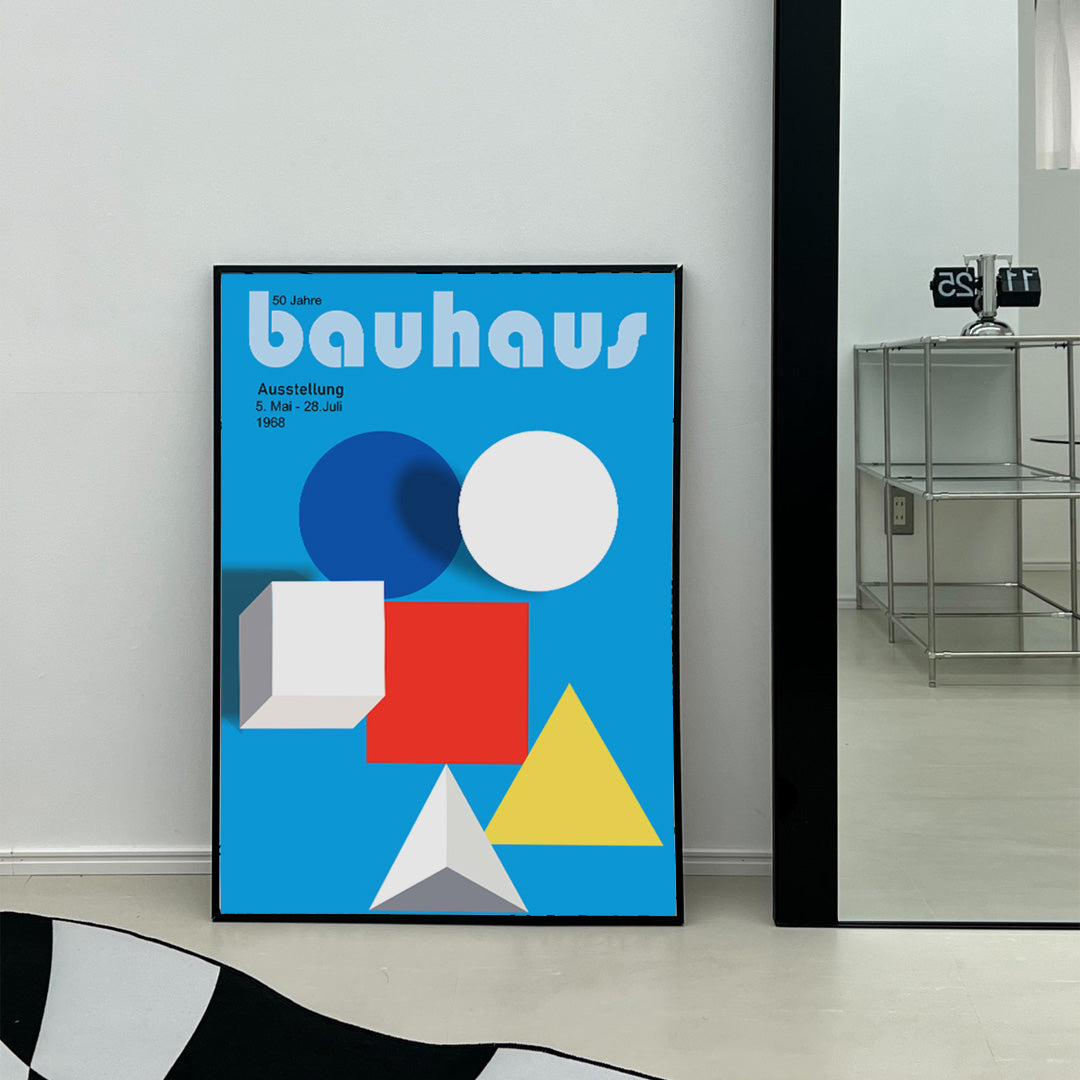 BAUHAUS シルバーフレーム  デザイン アートポスター