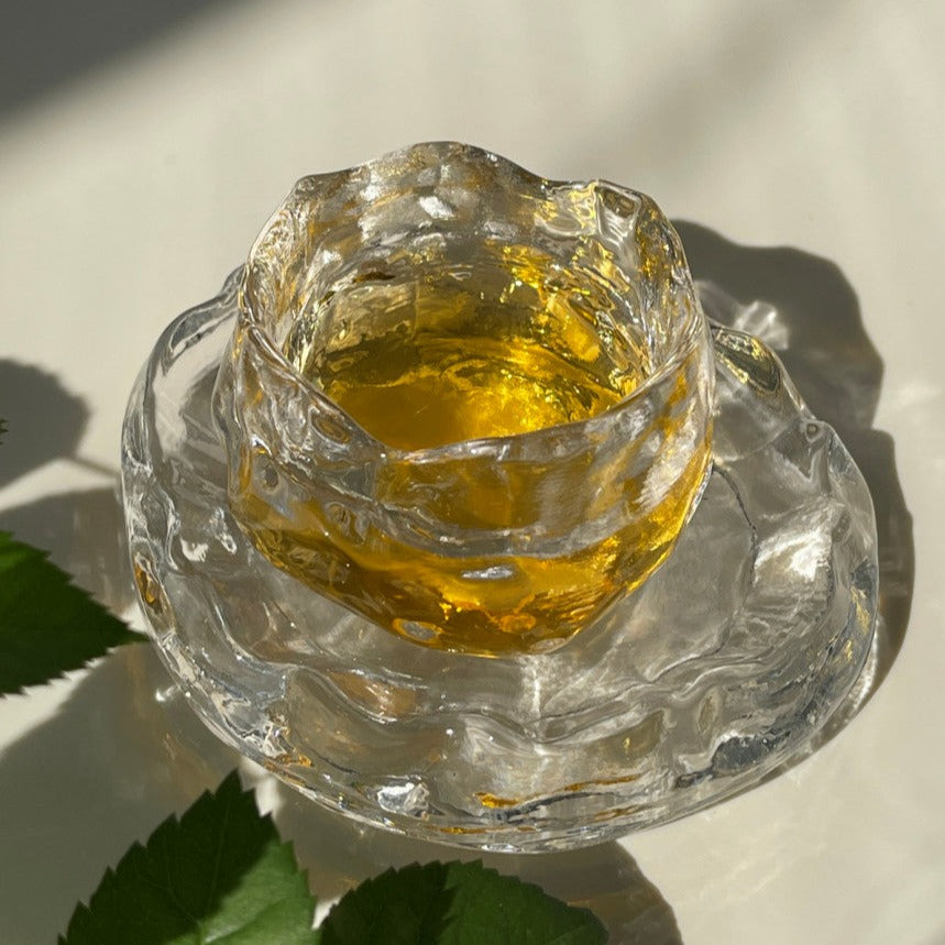 Lake glass saucer set
