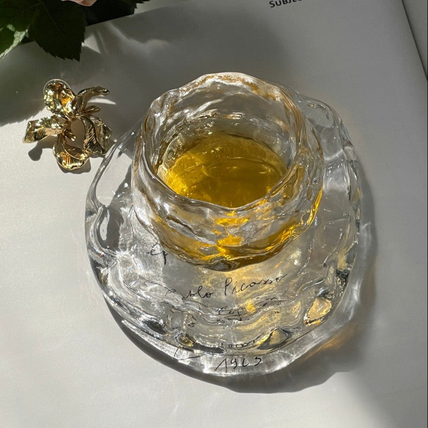 Lake glass saucer set