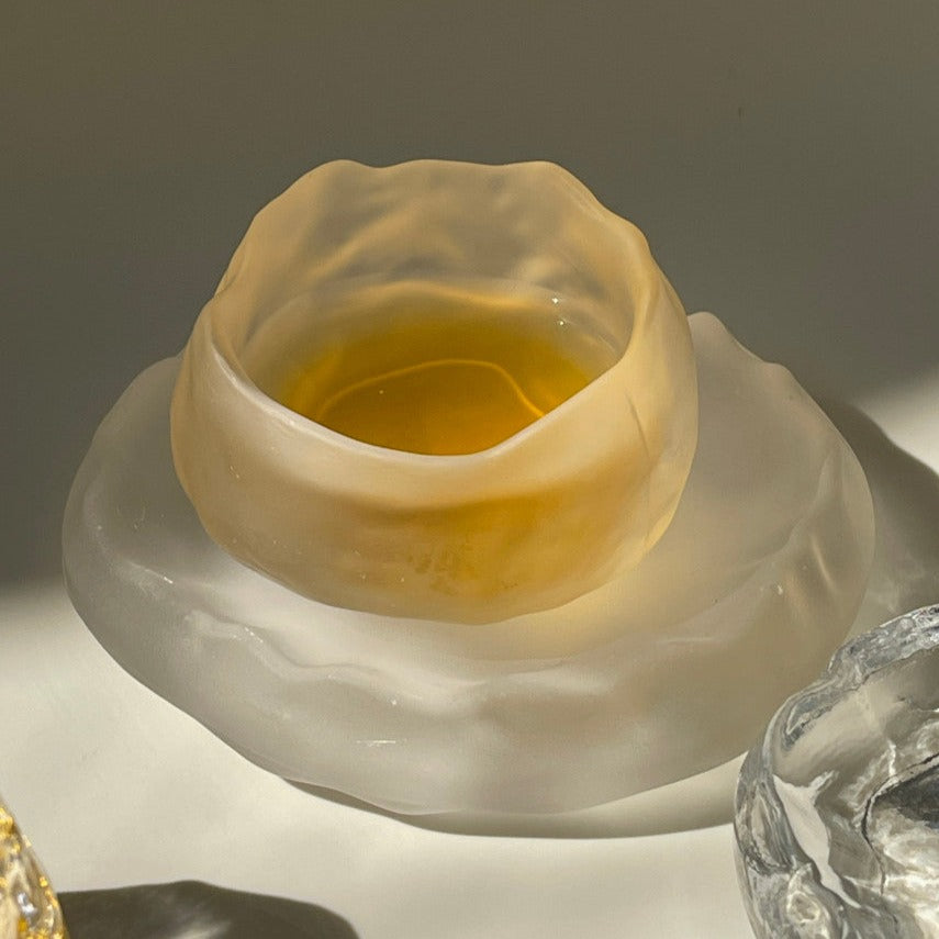 Lake glass saucer set