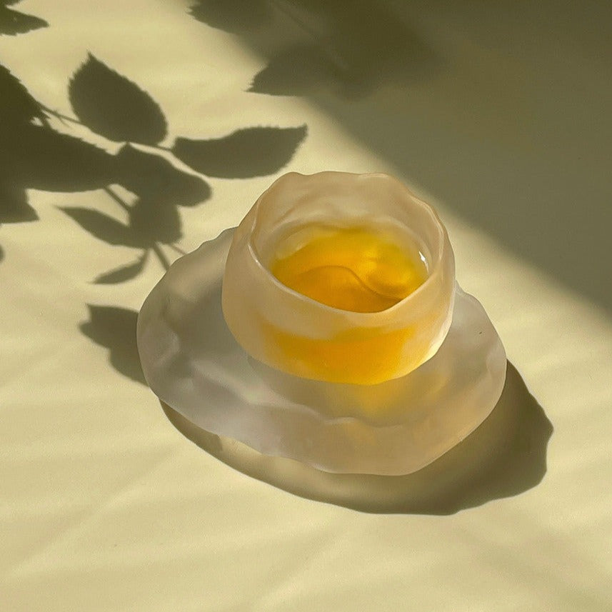 Lake glass saucer set