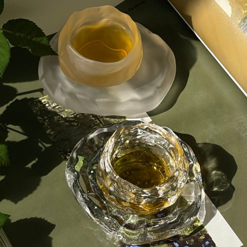 Lake glass saucer set