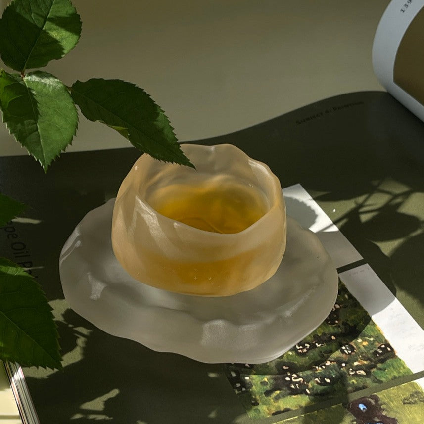 Lake glass saucer set