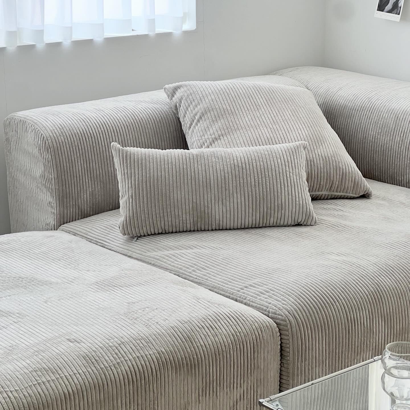 Corduroy modular sofa