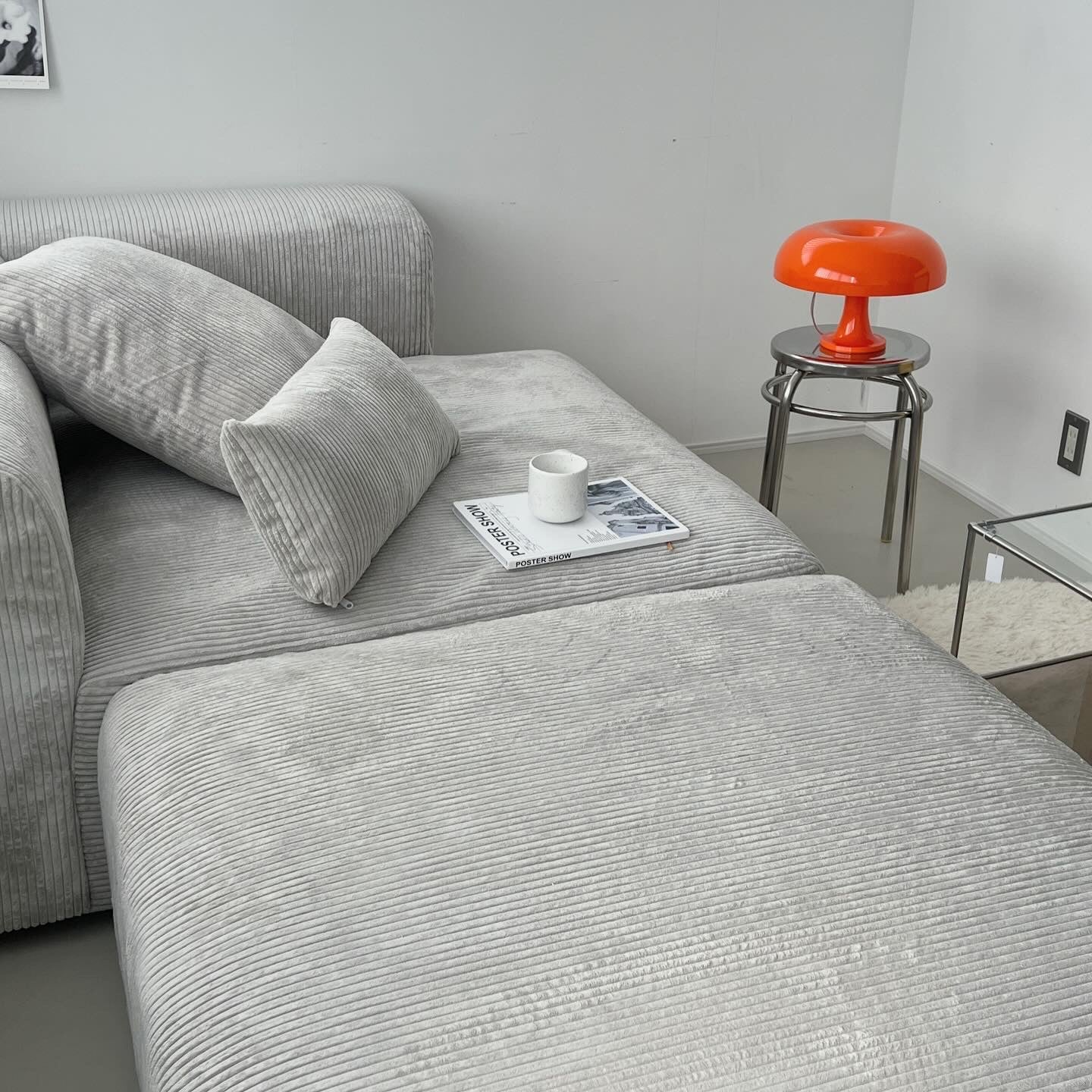 Corduroy modular sofa