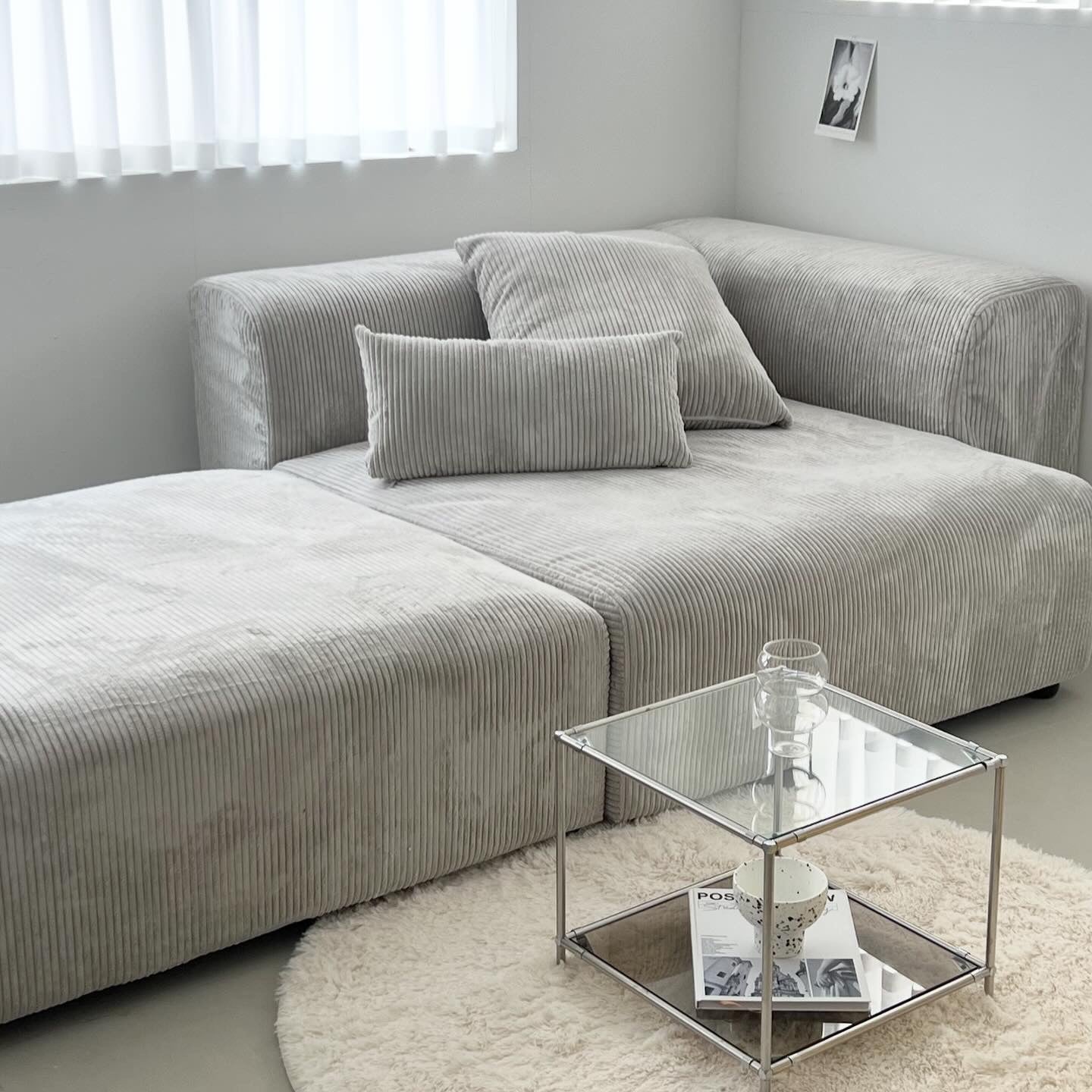 Corduroy modular sofa