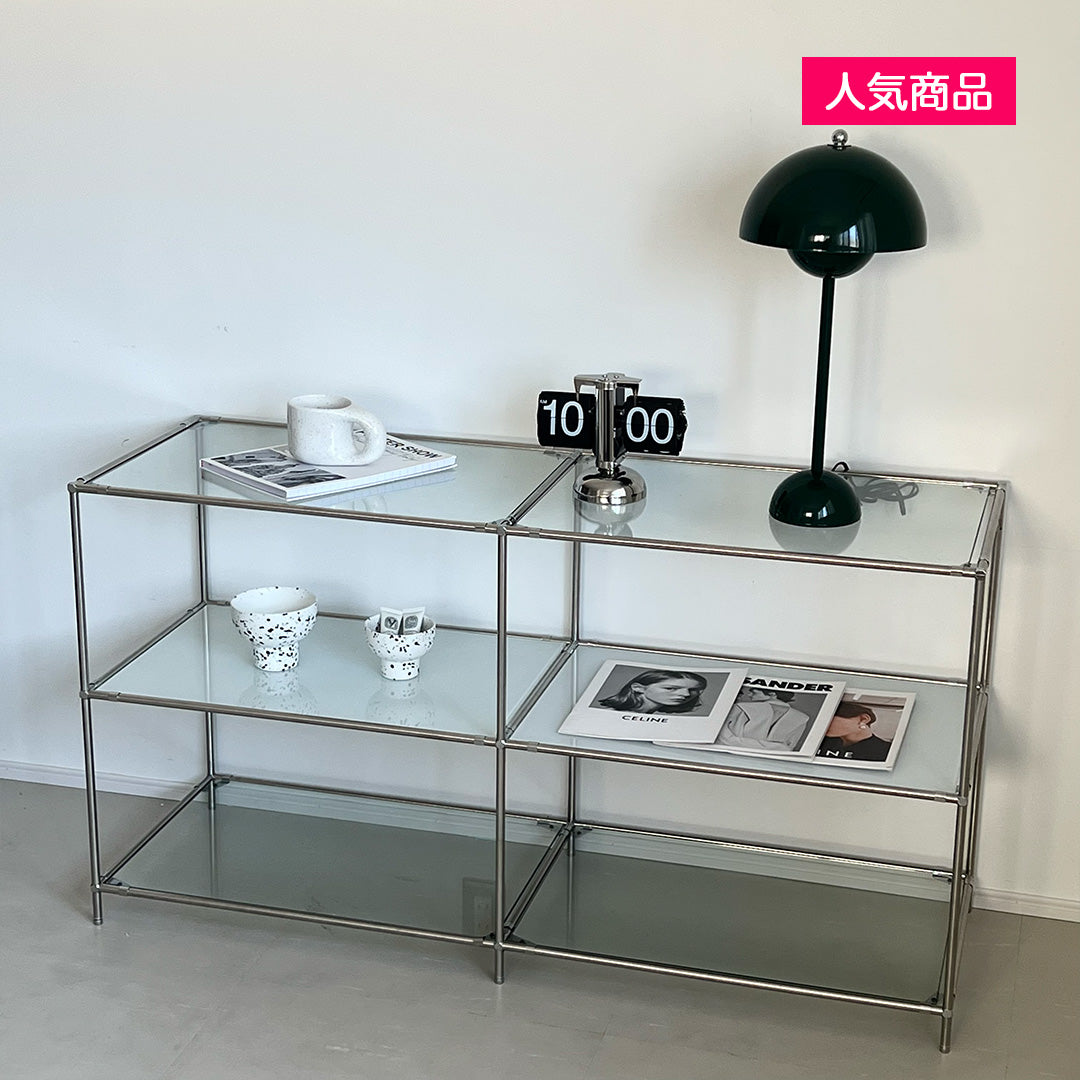 furnihunter 棚/OENモジュール ガラスラック 韓国インテリア家具