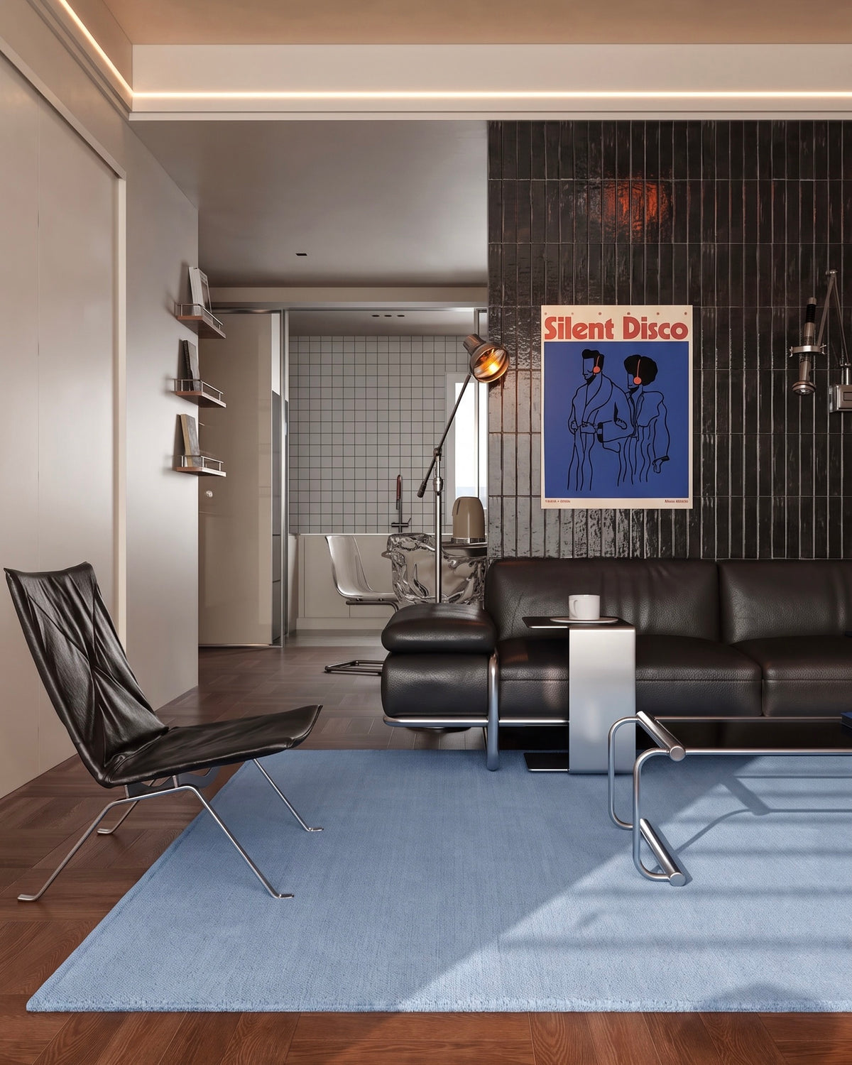Plain Rug - Blue Chair