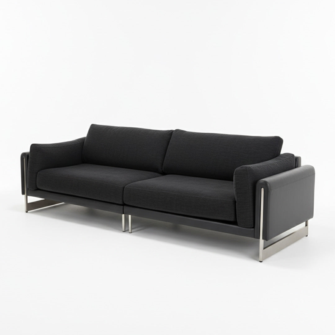 Side leather sofa