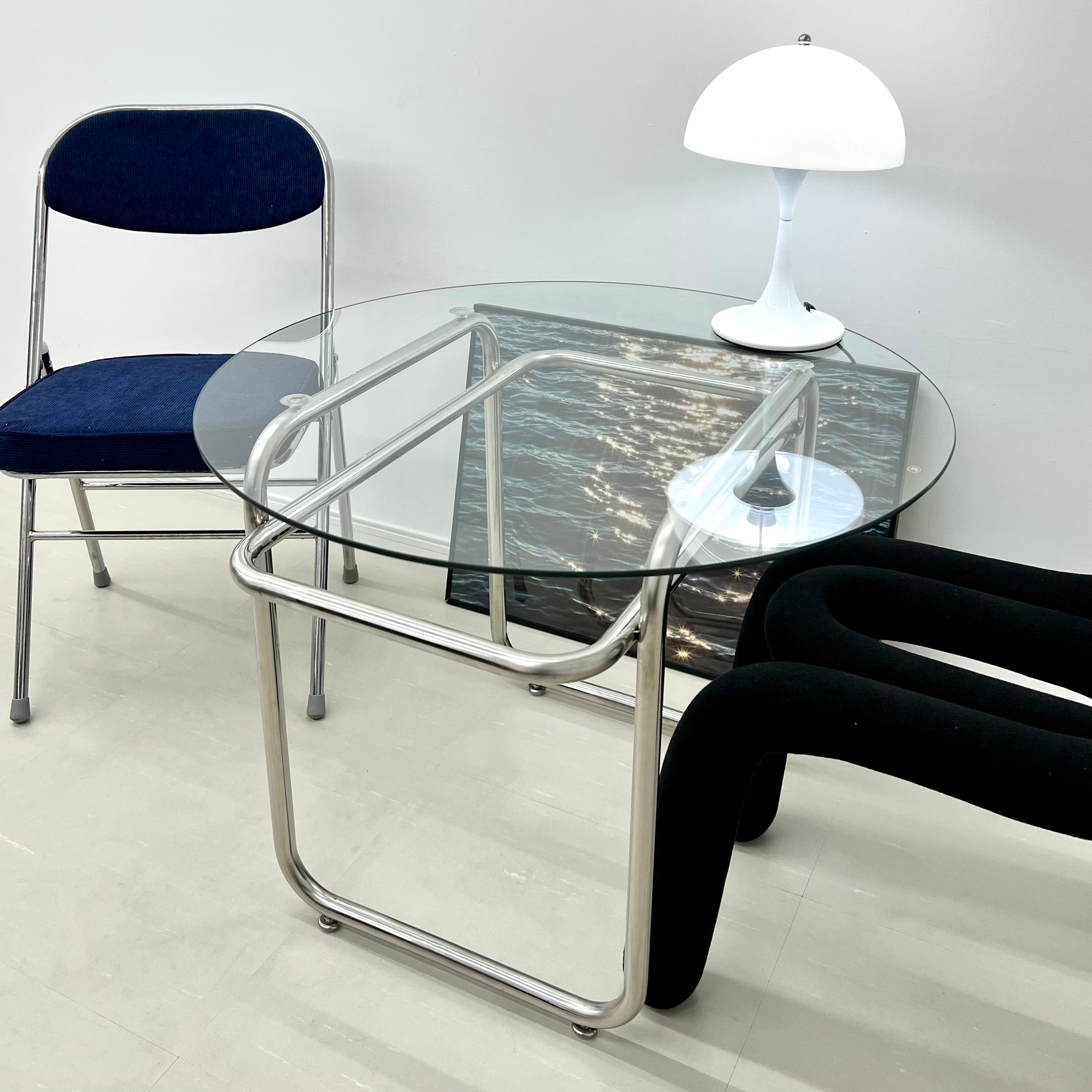 T10 Steel Frame Glass table 800